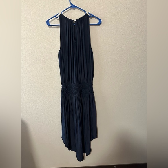 Ramy Brook Audrey Smocked Midi Dress Navy sleeveless current style sz M A0117302 - Picture 5 of 5